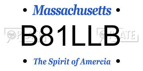 B81LLB Massachusetts License Plate