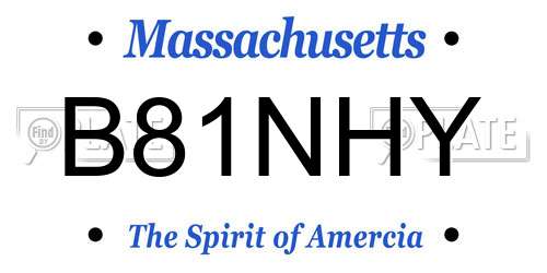 B81NHY Massachusetts License Plate