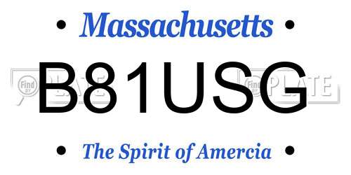 B81USG Massachusetts License Plate