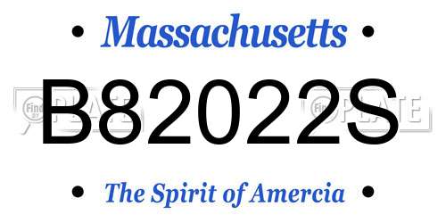 B82022S Massachusetts License Plate