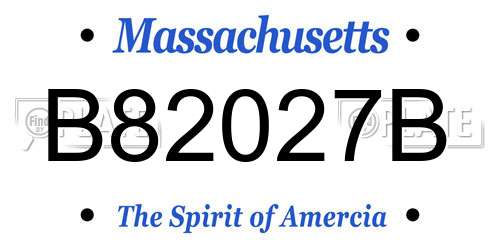 B82027B Massachusetts License Plate