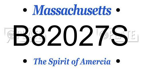 B82027S Massachusetts License Plate