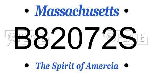 B82072S Massachusetts License Plate
