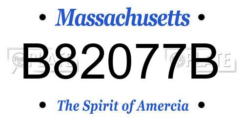 B82077B Massachusetts License Plate
