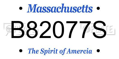 B82077S Massachusetts License Plate