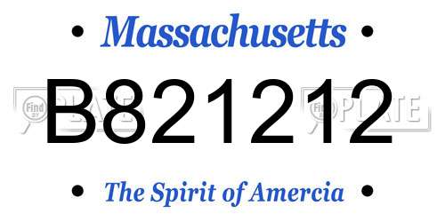 B821212 Massachusetts License Plate