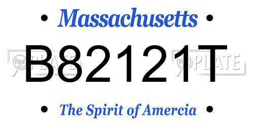 B82121T Massachusetts License Plate