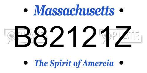B82121Z Massachusetts License Plate
