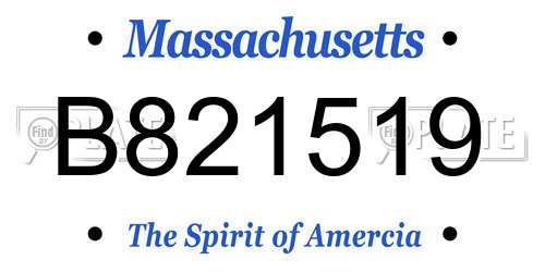 B821519 Massachusetts License Plate
