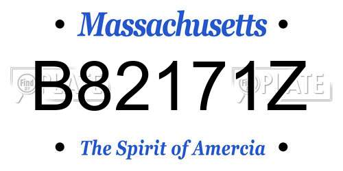 B82171Z Massachusetts License Plate