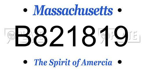 B821819 Massachusetts License Plate
