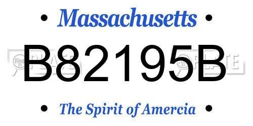 B82195B Massachusetts License Plate