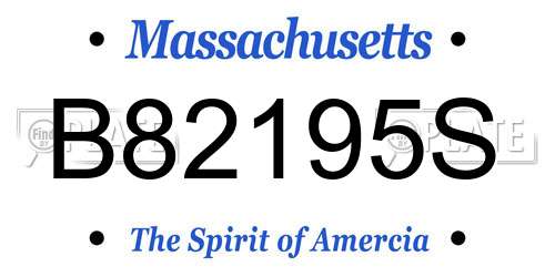B82195S Massachusetts License Plate