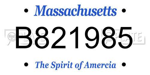 B821985 Massachusetts License Plate