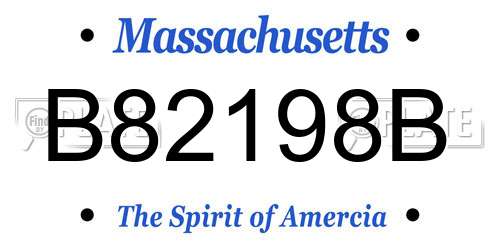 B82198B Massachusetts License Plate