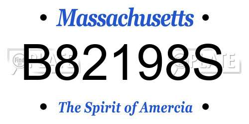 B82198S Massachusetts License Plate