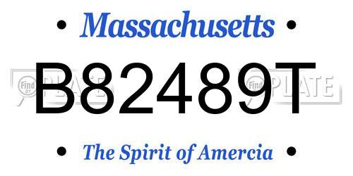 B82489T Massachusetts License Plate
