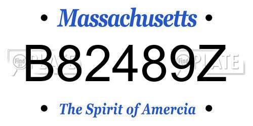 B82489Z Massachusetts License Plate