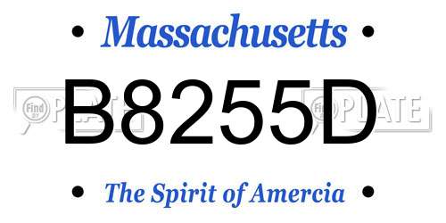 B8255D Massachusetts License Plate