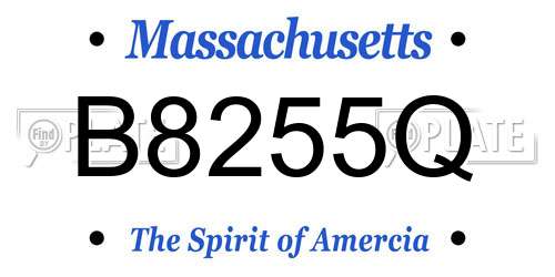 B8255Q Massachusetts License Plate