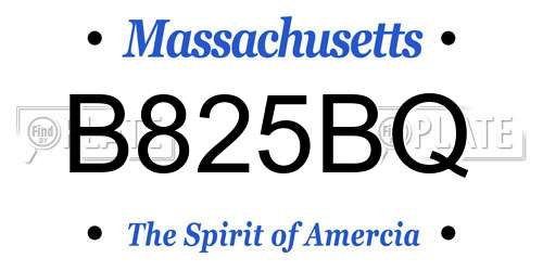 B825BQ Massachusetts License Plate