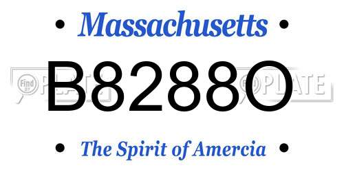 B8288O Massachusetts License Plate