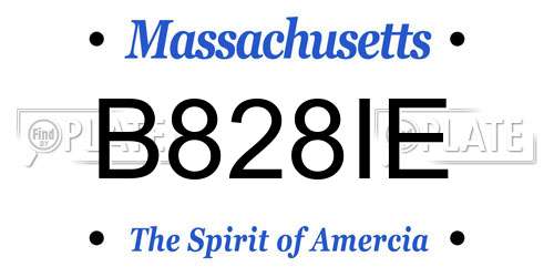 B828IE Massachusetts License Plate