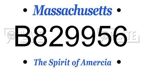 B829956 Massachusetts License Plate