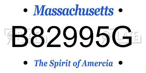 B82995G Massachusetts License Plate
