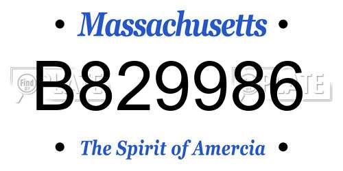 B829986 Massachusetts License Plate