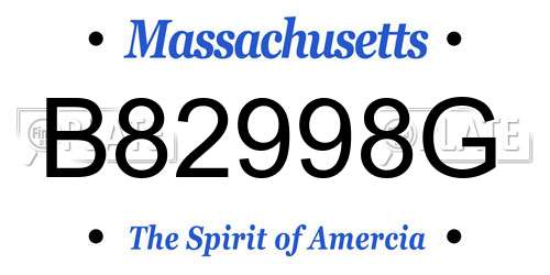 B82998G Massachusetts License Plate