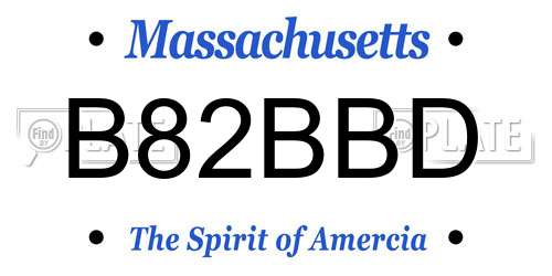 B82BBD Massachusetts License Plate