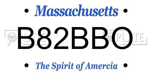 B82BBO Massachusetts License Plate