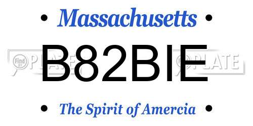 B82BIE Massachusetts License Plate