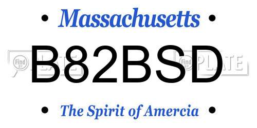 B82BSD Massachusetts License Plate