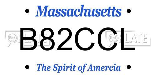 B82CCL Massachusetts License Plate