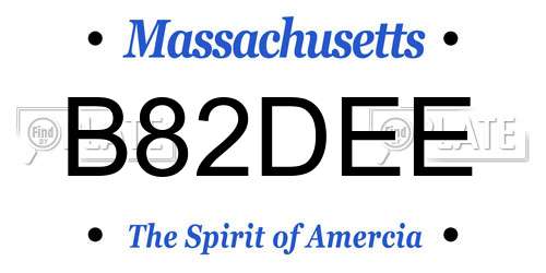 B82DEE Massachusetts License Plate