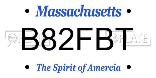 B82FBT Massachusetts License Plate