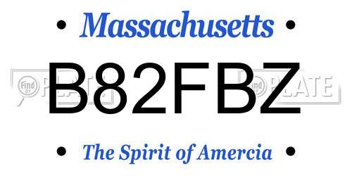 B82FBZ Massachusetts License Plate