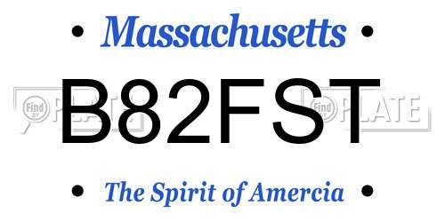 B82FST Massachusetts License Plate
