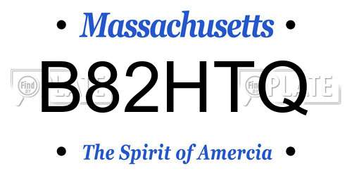 B82HTQ Massachusetts License Plate