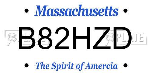 B82HZD Massachusetts License Plate