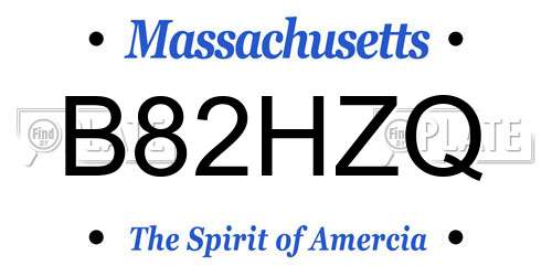 B82HZQ Massachusetts License Plate