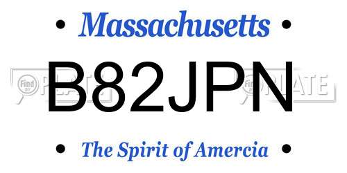 B82JPN Massachusetts License Plate