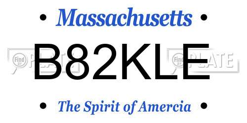 B82KLE Massachusetts License Plate