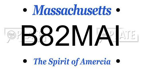 B82MAI Massachusetts License Plate