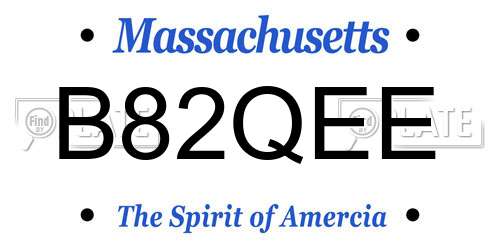 B82QEE Massachusetts License Plate