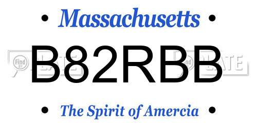 B82RBB Massachusetts License Plate