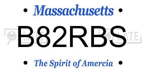 B82RBS Massachusetts License Plate