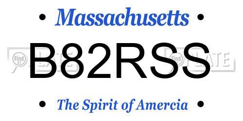 B82RSS Massachusetts License Plate